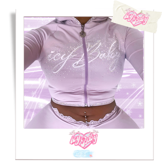 𝒊𝒄𝒚𝑩𝒂𝒃𝒚 Sleek Essence Lavender Cropped Jacket