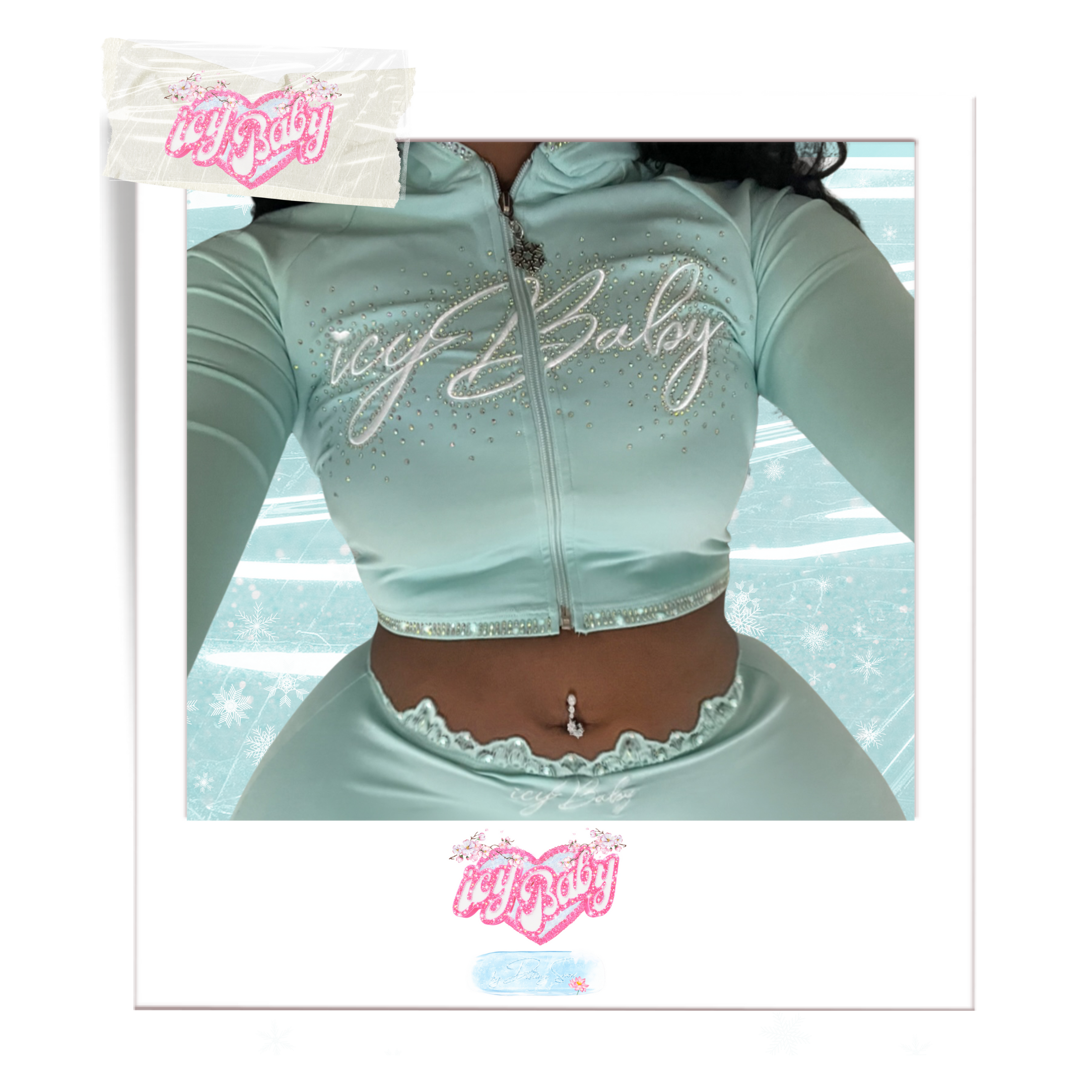 𝒊𝒄𝒚𝑩𝒂𝒃𝒚 Sleek Essence Baby Blue Cropped Jacket