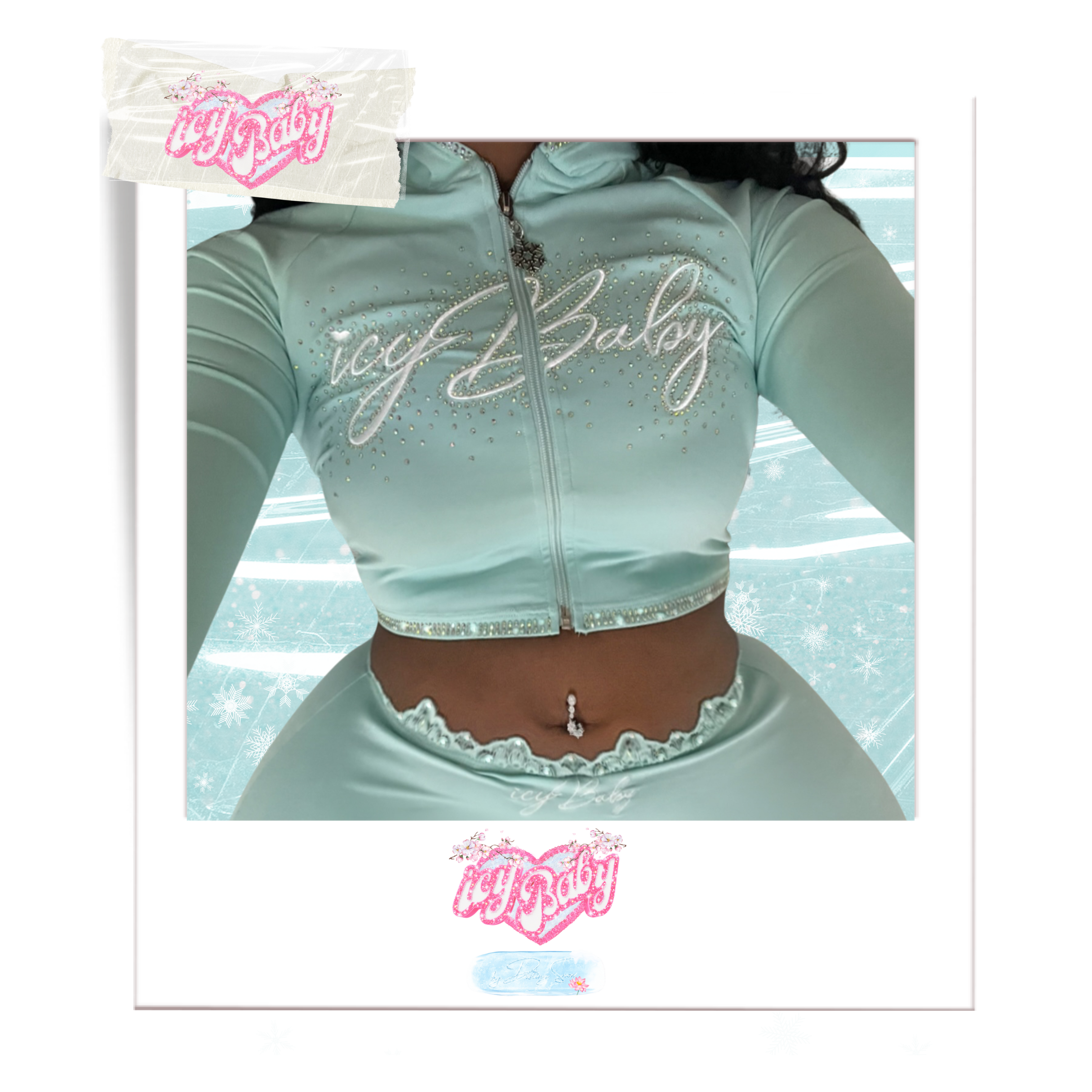 𝒊𝒄𝒚𝑩𝒂𝒃𝒚 Sleek Essence Baby Blue Cropped Jacket